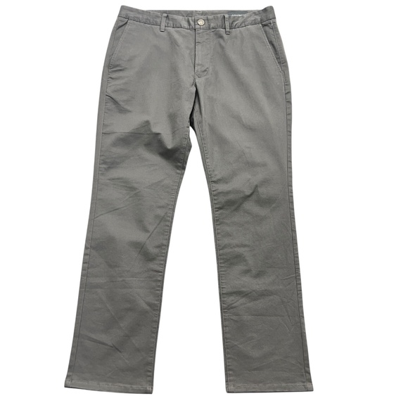 Bonobos Pants Mens 34x30 Gray Tailored Stretch Chino Straight Leg Flat Front - Picture 2 of 11